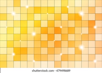 Yellow mosaic with bright highlights. Vector illustration.