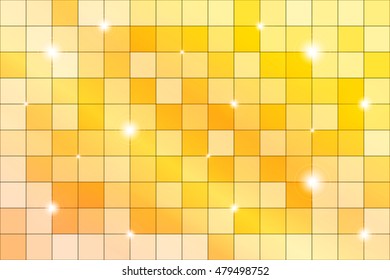 Yellow mosaic with bright highlights. Vector illustration.