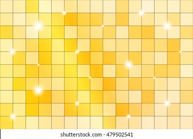 Yellow mosaic with bright highlights. Vector illustration.