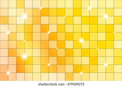 Yellow mosaic with bright highlights. Vector illustration.
