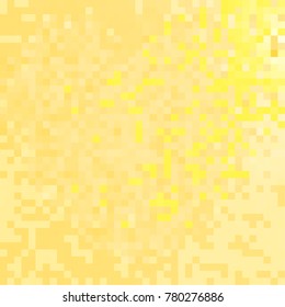 Yellow mosaic tile with different ornament shapes. Monochrome background for paper, wallpaper, print, background. Stylish seamless yellow mosaic tile. Ornamental