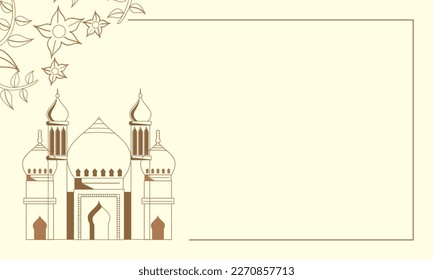 yellow mosque in square frame poster