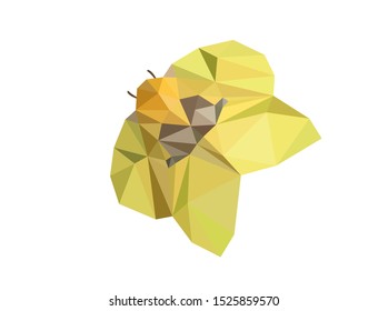Yellow moth low polygonal design