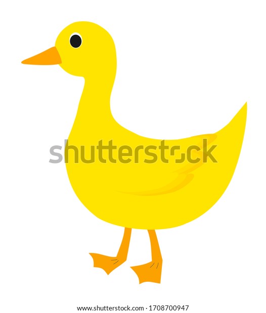 Yellow Mother Duck Isolated On White Stock Vector (Royalty Free) 1708700947