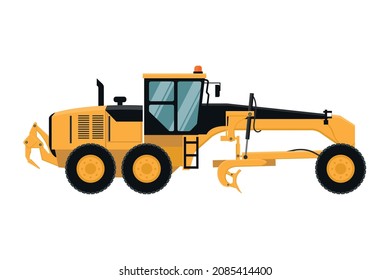 yellow motor grader for construction