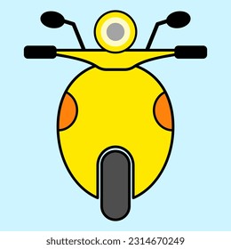 Yellow motorcycle, EV Motorbike in flat vector illustration design