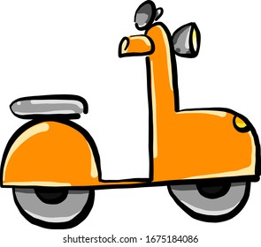 Moto amarillo, ilustración, vector sobre fondo blanco.