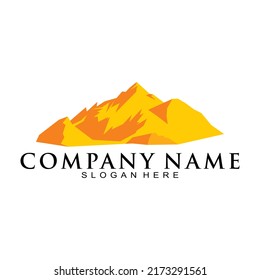 Yellow Mountain Illustration Vector Logo Stock Vector (Royalty Free ...