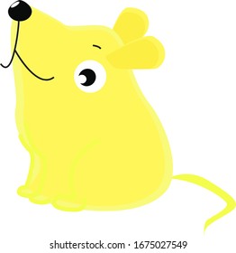 Gelbe Maus, Illustration, Vektorillustration auf weißem Hintergrund.