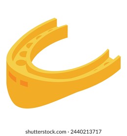 Yellow mouthguard icon isometric vector. Dental guard. Storage care