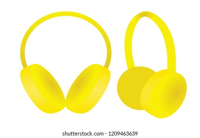 Yellow  muffs. vector illustration