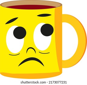 Yellow mug, illustration, vector on a white background.