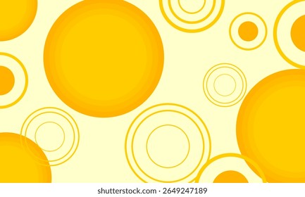 yellow multi circles shapes funny pattern style abstract background