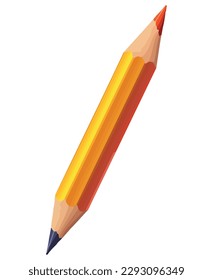 Yellow Multicolored pencils illustration over white