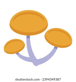 Yellow mushrooms icon isometric vector. Seasonal forest fungus. Tasty for preparation