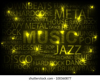 yellow music abstract background. vector illustration