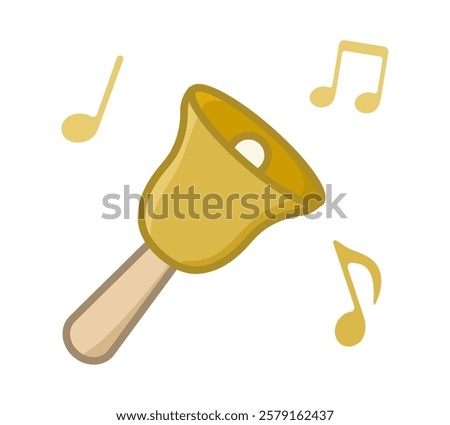 Yellow music bells and musical notes illustration.