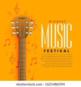 yellow music guitar poster flyer background design