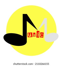 yellow music icon on white background