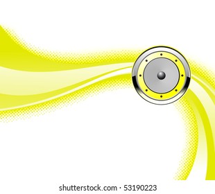 Yellow music wave. Vector illustration