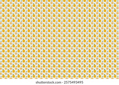 Yellow musk melon fruits pattern vector art