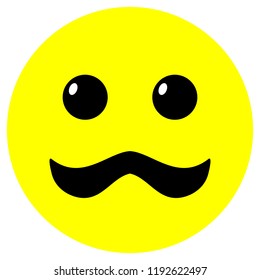 Yellow mustache Smile Icon isolated on white background. Movember sign.