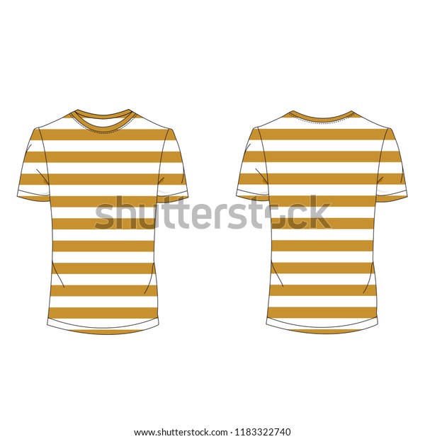 Download Yellow Mustard Color Striped Tshirt Template Stock Vector Royalty Free 1183322740