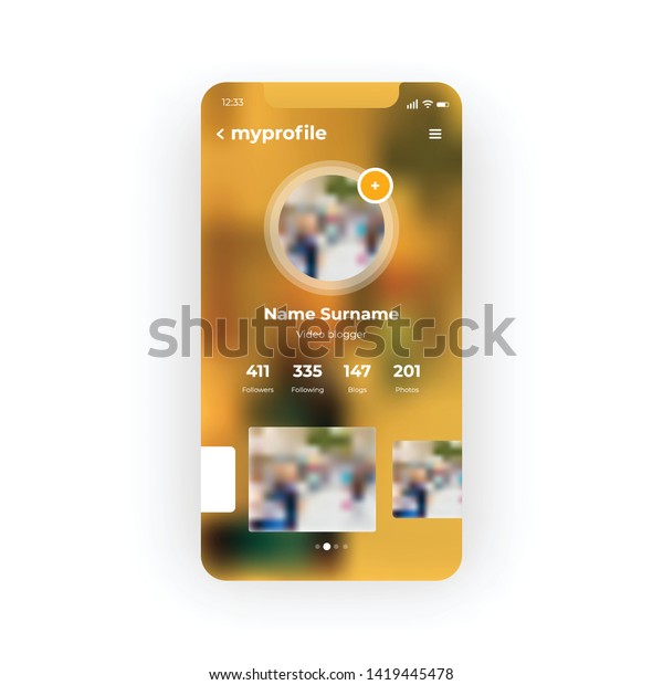 Download Yellow My Profile Account Ui Ux Stock Vector Royalty Free 1419445478