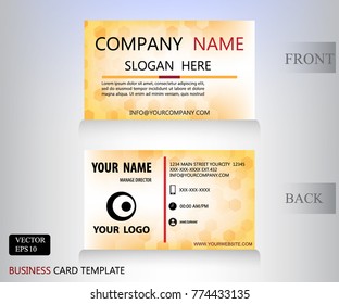 yellow name card hexagon pattern template design