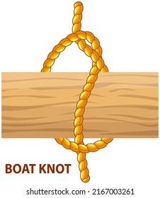 Yellow Nautical Rope Knot, Interweaving Of Ropes, Cables, Tapes Or Other Flexible Linear Materials. Boat Knot Isolated On White. Household Binding And Fastening Unit For Permanent Fastening