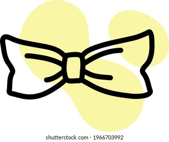 Yellow necktie, icon illustration, vector on white background