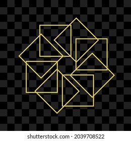 Yellow neon abstract ornaments isolated vector illustration. can use for poster, business banner, flyer, advertisement, brochure, catalog, web, site, website, presentation element graphic resources