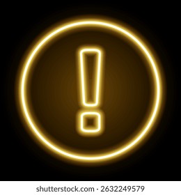 Yellow Neon Caution Warning Signs Vector Ideal For Hazard, Risk, Safety, Attention, Bankruptcy, Traffic, Industry Precaution, Construction, Security, Dangerous Symbol, Alert in Futuristic Cyberpunk