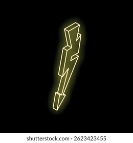 Yellow neon lightning bolt striking from the top right corner against a black background