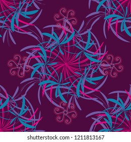 Yellow, neutral and black background with flowers pattern. Floral seamless pattern.