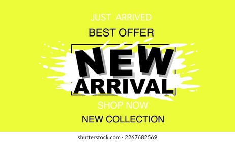 Yellow new arrival banner for store