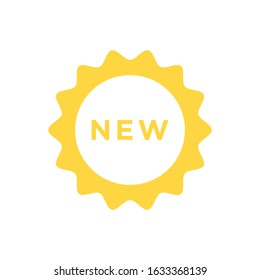 yellow new star badge label flat vector icon - ui icon vector