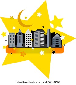Yellow night city