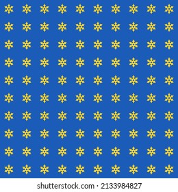 Yellow ninja weapon on blue background. Star shape pattern.