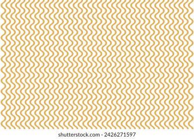 Yellow noodle waves seamless pattern on white background.