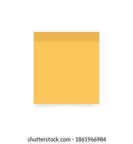 gelbe Note oder Memo auf weißem Hintergrund, Vektorgrafik