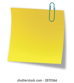 Yellow note paper and attach vector