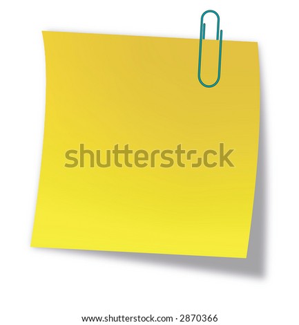 Yellow note paper and attach vector