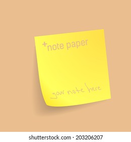 Yellow note paper background on cork board