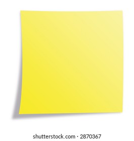 Yellow note paper and gray shadow vector