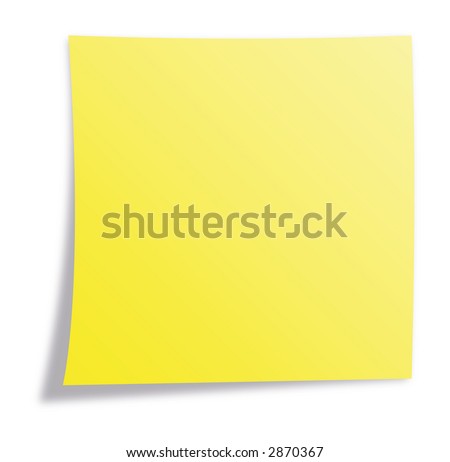 Yellow note paper and gray shadow vector