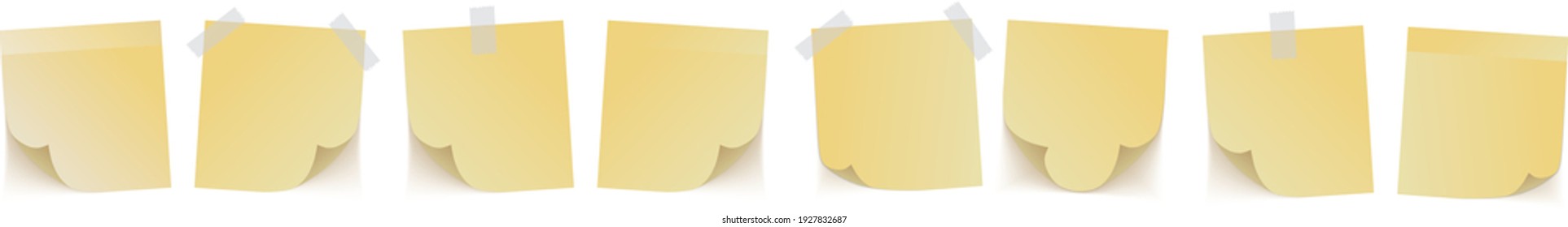 yellow note papers on white background