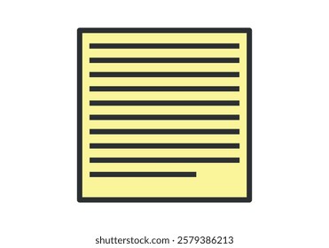 Yellow note written on white background