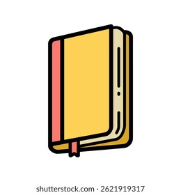 Yellow notebook opens showing pages closeup view