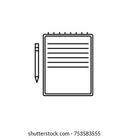 yellow Notebook and pen icon on white background